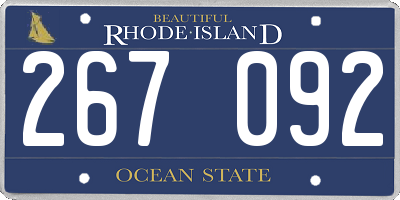RI license plate 267092