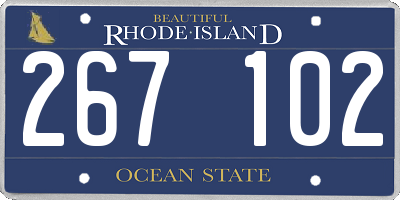 RI license plate 267102
