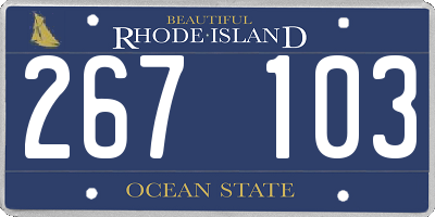 RI license plate 267103