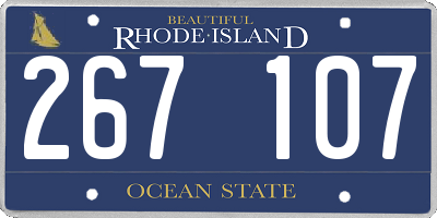 RI license plate 267107