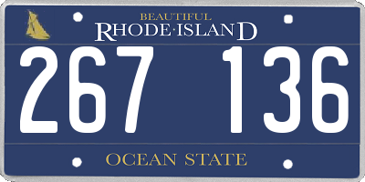 RI license plate 267136
