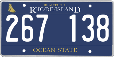 RI license plate 267138