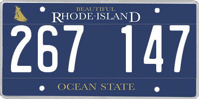RI license plate 267147