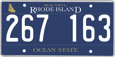 RI license plate 267163