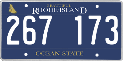 RI license plate 267173