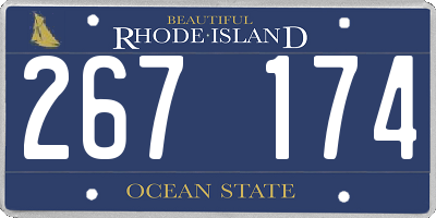 RI license plate 267174