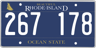 RI license plate 267178