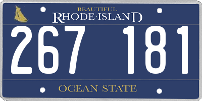 RI license plate 267181