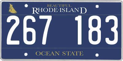 RI license plate 267183