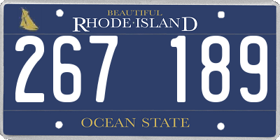 RI license plate 267189