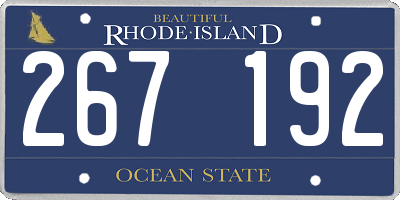 RI license plate 267192