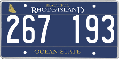RI license plate 267193