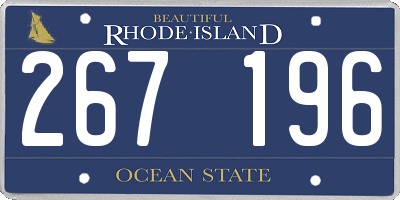 RI license plate 267196