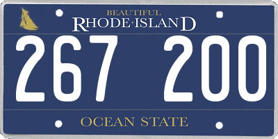 RI license plate 267200