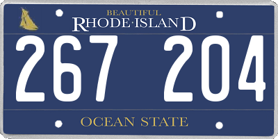 RI license plate 267204
