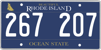 RI license plate 267207
