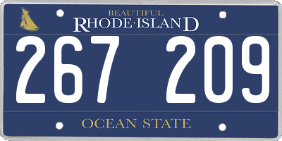 RI license plate 267209