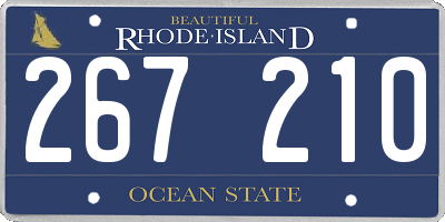 RI license plate 267210