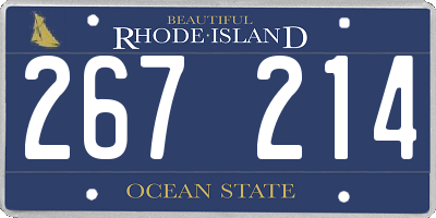 RI license plate 267214