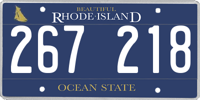 RI license plate 267218