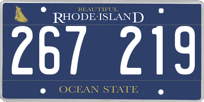 RI license plate 267219