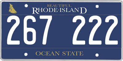 RI license plate 267222