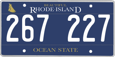 RI license plate 267227