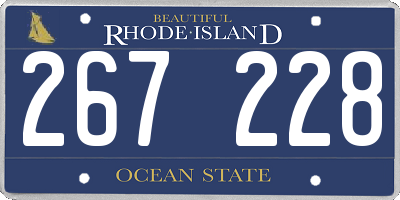 RI license plate 267228