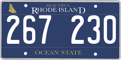 RI license plate 267230