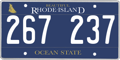 RI license plate 267237