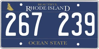 RI license plate 267239