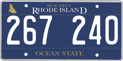 RI license plate 267240
