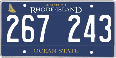 RI license plate 267243