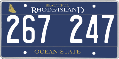 RI license plate 267247