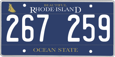 RI license plate 267259