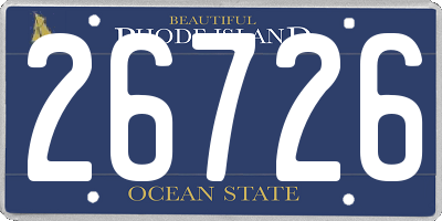 RI license plate 26726