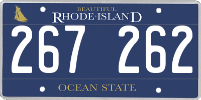 RI license plate 267262