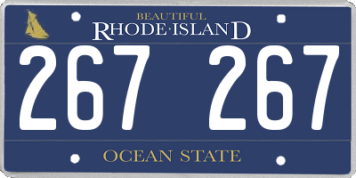 RI license plate 267267