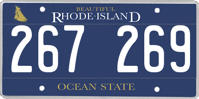 RI license plate 267269