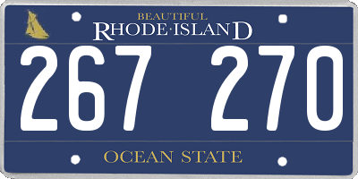 RI license plate 267270