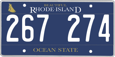 RI license plate 267274