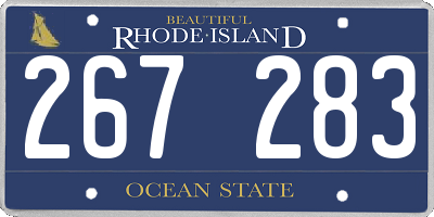 RI license plate 267283