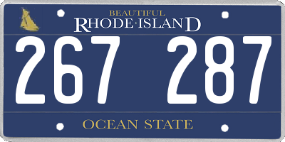 RI license plate 267287