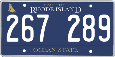 RI license plate 267289