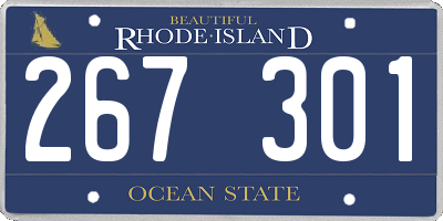 RI license plate 267301