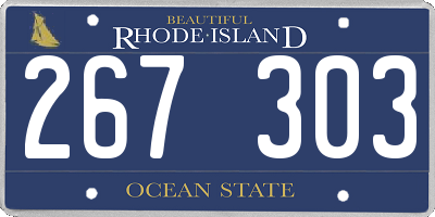RI license plate 267303