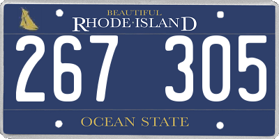 RI license plate 267305