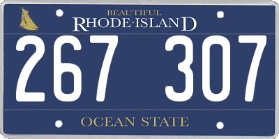 RI license plate 267307