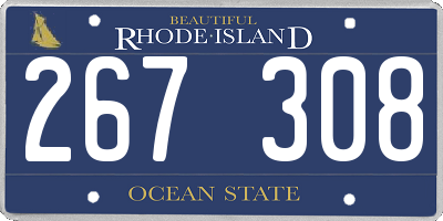 RI license plate 267308