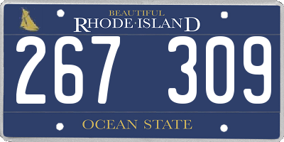 RI license plate 267309